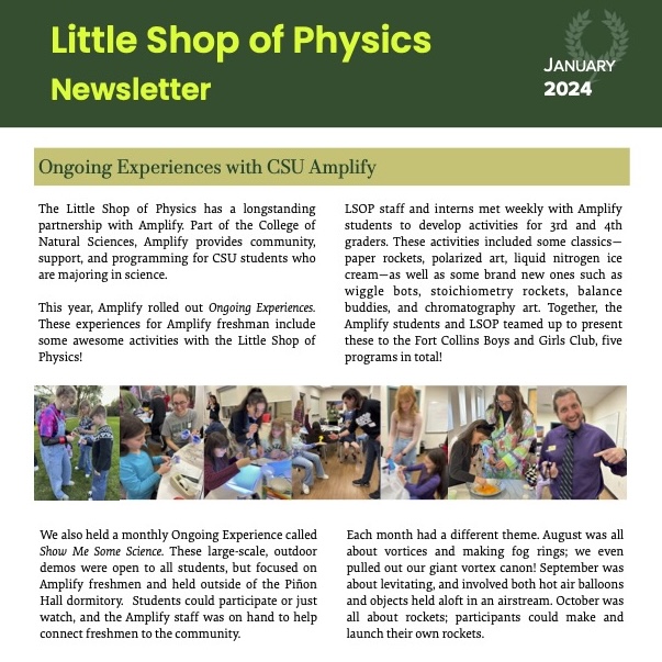 January 2024 Newsletter – Little Shop of Physics | CSU